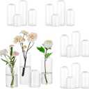 Hewory Glass Bud Vases for Flowers: Set of 20 Modern Small Flower Vases for Centerpieces - Clear Table Decoration for Wedding Party Events Home Decor Floral Arrangement