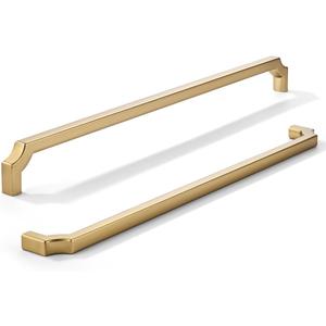 khtumeware 1-Pack 12 Inch Square Brushed Brass Appliance Cabinet Pulls, Solid Satin Brass Zinc Alloy Heavy-Duty Handles for Kitchen/Bathroom Cabinets, Drawers & Cupboards (12 Inch Center to Center)