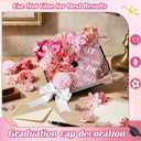 Dunzoom 40 Pcs DIY Graduation Cap Decorations Kit Artificial Flowers Inspirational Cardstock 3D Butterfly Stickers Ribbon Bow Rhinestone Stickers for Grad Cap Topper Graduation Party(Pink)