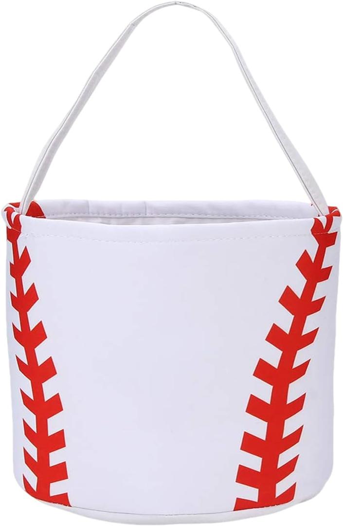 XinblueCo Baseball Basket Easter Baskets for Canvas Easter Egg Hunt Baskets