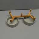 SPUNKYJUNKY Ceramic Dog and Cat Bowl with Wood Stand Non-Slip Matte Glaze Weighted Food Water Set for Cats &Small Dogs 13.5OZ (1.7 CUPS, Grey  2)