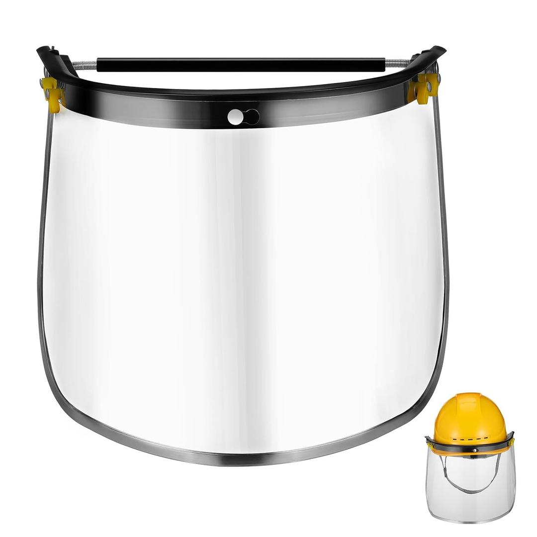VALICLUD Transparent Protective Visor for Hard Hat Face for Grinding Polishing Cutting Safety Shield for Construction and Woodworking
