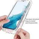 Case for Galaxy A54 5G Case, Samsung A54 5G SM-A546U Case with Tempered Glass Screen Protector, Full Body Floral Bumper Shockproof Protective Phone Cover for Samsung Galaxy A54 5G Rose Flower