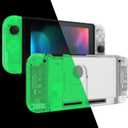 eXtremeRate DIY Replacement Shell Buttons for Nintendo Switch, Back Plate for Switch Console, Housing with Colorful Buttons for Joycon Handheld Controller - Glow in Dark - Green [No Electronics Parts]