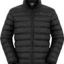 Pioneer Camp Mens Lightweight Packable Puffer Jacket Winter Insulated Puffy Coat Water Repellent Warm Quilted Jackets Travel (XX-Large, Black)