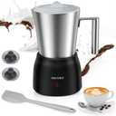 Secura 17oz Detachable Milk Frother and Steamer, Stainless Steel Electric Hot/Cold Foam Maker for Lattes, Cappuccinos & Hot Chocolate, Upgraded 2-in-1 Whisks, Non-Stick & Teflon-Free Design