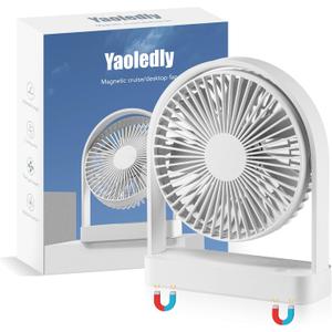 Magnetic Cruise Ship Fan, Portable USB-C Desk Fan with Strong Magnet Base, Adjustable 3 Speed & Quiet Operation, Ideal for Cruises Office Home Travel
