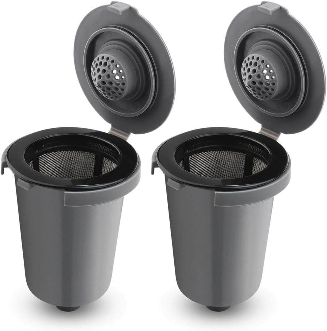 Reusable Filter Cups for Cuisinart Coffee Makers, Compatible with Cuisinart #SS-RFC HomeBarista - Premium Refillable Cups for Cuisinart Single Serve Coffee Machines (2 Pack with 2 Mesh Filters)