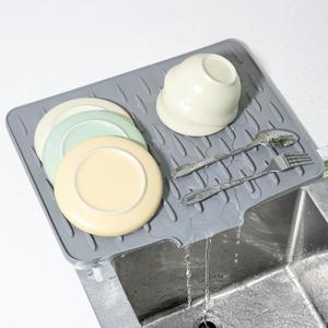Silicone Dish Drying Mat for Kitchen Counter, Non-Slip Draining Mat Kitchen Drain Mats for Counter, Dish Drying Pad with Drain Lip for Kitchen Undercounter Sink (Gray, 15.7"x12.6") Silicone Dish Drying Mat for Kitchen Counter, Non-Slip Draining Mat Kitchen Drain Mats for Counter, Dish Drying Pad with Drain Lip for Kitchen Undercounter Sink (Gray, 15.7"x12.6")