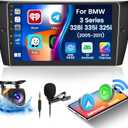 Fuluku2+64G for BMW 328i 335i 325i E90 E92 E93 2005-2013 Android 13 Car Stereo with Wireless Carplay Android Auto, 9' Touchscreen Radio WiFi/GPS/FM/RDS/Bluetooth/SWC/Backup Cam Mic