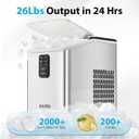 Aeitto Ice Maker Countertop 26lbs/24H, Ice Machine 8 Ice Cubes Ready in 6 Mins, 2 Sizes of Bullet Ice Portable Ice Makers with Basket & Scoop, Auto Self-Cleaning for Home/Kitchen/Office Stainless