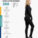 Merino.tech Merino Wool Base Layer Women Set - Heavyweight, Lite, Midweight Merino Thermal Underwear for Women Top, Bottom (Gray, L)