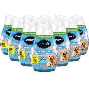 Renuzit Gel Air Freshener, Pure Breeze, 3 Pack, 4 Count, 12 Total Air Fresheners