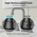 FORIOUS Black Bathroom Faucet for Sink 3 Hole,Widespread Matte Black Bathroom Sink Faucets,2 Handles RV Bathroom Faucets Vanity with Pop Up Drain and Supply Hoses