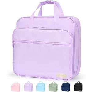 Sooez Zipper Binder Bag, 2 Inch 3 Ring O-Ring Binder, 5-Tab Dividers Folder
Expanding File Folder, Paper Organizer Holds 900 Sheets , Binder Storage with Handle School Classroom Office Supplies, Purple