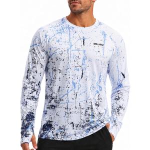 Men's Swim UPF 50+ Sun Protection Shirt Long Sleeve SPF Fishing Outdoor UV Hiking Lightweight Shirts (XXL)