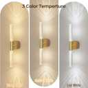 Battery Operated Wall Sconce Set of 2 Rechargeable Battery Powered Wall Light with 12000mAh Wireless Dimmable Wall Lamp Fixtures for Bedroom Living Room (Brushed Gold, 16"-2 Pack)