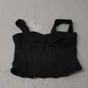 REORIA Womens Sleeveless Sweetheart Neck Bustier Corset Back Zipper Y2K Going Out Crop Tops 2025 Trendy (Small, Black)