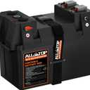 ALL-TOP Smart Battery Box, 12V Marine Case w/ 50AMP Connectors, Multi Ports & Circuit Breaker for Trolling Motor, RV & Solar Panel, Battery Not Included