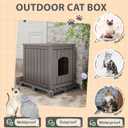 Cat Litter Box Enclosure, Hidden Litter Box with Openable Front Door, Outdoor Cat House Weatherproof, Side Table, Easy to Clean and Assembly, Dark Gray, 23.5"D x 18.5"W x 22.5"H