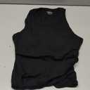 CHICME Women Built-in Bra Tank Tops Sleeveless Casual Shirts Racerback Ribbed Fitted Tank Tops (Large)