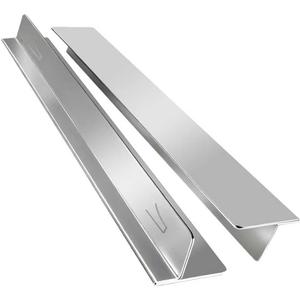 Stove Counter Gap Covers(2PCS), Stainless Steel Gap Cover, Cooktop Trim Kit, Kitchen Stove Gap Guards, Oven Gap Filler, Heat Resistant & Effectively Protect Stove Gap Filler(13.7"-25.7" Silver)