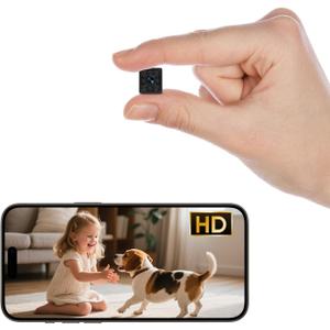 Upgraded 2K Mini Hidden Surveillance Camera, Home or Office Spy Camera, with Night Vision and Motion Detection, APP-Controlled WiFi Indoor Security Camera, Motion Sensing, Wireless Remote Viewing
