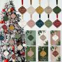 30 Set Christian Christmas Tree Ornaments Inspirational Acrylic Hanging Ornament for Xmas Tree Watercolor Bibles Verse Gifts with Merry Christmas Cards for Women Men Church (Stylish Lantern)