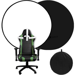 Portable Black White Screen Chair, 57 in Screen Backdrop with Stand 2-in-1Double Sided Foldable Blackwhite Background, for Video Chats and Meetings, Photography, Photo Zoom, Streaming Games