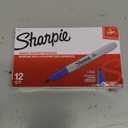 Sharpie Permanent Markers, Fine Point, Blue, 12 Count
