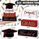 Cinnvoice 4 Pcs Graduation Table Decor 2026 Congrats Grad Centerpiece Class of 2026 Wood Sign Graduation Tiered Tray Decor Farmhouse Congratulate Gifts for Home Shelf Party Decorations(Black Maroon)