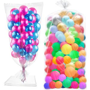 2 Pcs 98.4 x 59 Inches Large Balloon Bags for Transport, Christmas Tree Disposal and Storage Bag, Clear Balloon Drop Bag, Giant Carrying Storage Bags for Wedding Birthday Party Supplies