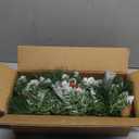 Christmas Garland with Lights, 50 LEDs 9FT Prelit Garland Battery Operated Outdoor Indoor Christmas Decorations Lighted Garland for Stairs Railing Fireplace Mantle Front Door Home Holiday Decor