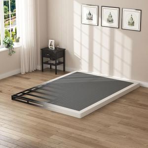 SHOANED Full Size Box Springs - 3 Inch Low Profile Mattress Foundation No Noise Heavy Duty Metal Basics Bed Base with Clean Fabric Cover, Easy Assembly