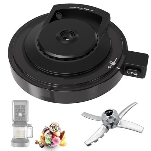 NC500 Outer Bowl Lid with Paddle for Ninja Ice Cream Maker, Reusable Creami Lid Replacement with Blade, Creami Replacement Parts Compatible with NC500/NC501 Series, Dishwasher Safe, Perfect Fit