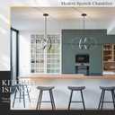 Modern LED Pendant Light Black Dimmable Circular Chandelier, Kitchen Island Pendant Light Fixture with Remote Control for Dining Room, Kitchen, Entry, Living Room(D31.5 Inch)