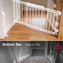 Betertek Baby Gate for Doorways&Top/Bottom of Stairs-No Bottom Bar&Extra Wide Walk Thru Door, 31-54" W Chew&Impact Resistant Metal Heavy Duty Dog Gate, Hardware Mount Safety Indoor Pet Gate for Stair