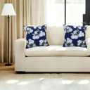 Decorative Throw Pillow Covers 18x18 inch Set of 2, Super Soft Blue Hydrangea Print Farmhouse Pillow Cases Outdoor Pillow Covers for Couch Sofa Bed Living Room Home Decor Cushion Covers