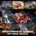 BEZGAR Remote Control Monster Truck, 1:18 Scale All Terrain RC Truck, 2WD 20Km/h Monster Truck Toys with Light, RC Crawler for Adults, Remote Control Car for Boys