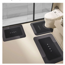 3PCS Absorbent Bath Mat Magic Rug Sets, Quick Drying Bath Mat Non-Slip Floor Rug Rubber Backed for Bathroom Kitchen Shower Sink (16.9''x23.6''+19.7''x23.6''+19.7''x31.9'', Black)