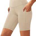 Aoliks Biker Shorts Women with Pockets - 8" High Waisted Tummy Control Running Workout Spandex Gym Volleyball Yoga Shorts M