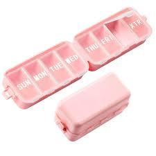 NEW Foldable Weekly Pill Organizer with Extra Grid, Cute & Portable 7 Day Pill Box 1 Time a Day, Week Daily Medicine Organizer  Large Travel Pill Case Holder Dispenser for Vitamin, Supplement  Pink