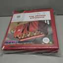 Large 128 Christmas Ornament Storage Box, Adjustable Compartment Dividers, Dual Zipper, Stackable Holiday Decorations Organizer with Lid, Xmas Durable Fabric Bin, Reinforced Handles Space-Saving (Red)