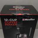 Mueller 12-Cup Drip Coffee Maker - Borosilicate Carafe, Auto-Off, Reusable Filter, Anti-Drip, Keep-Warm Function, Clear Water Level Window Coffee Machine, Kitchen Essentials & Accessories (Black)