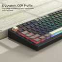 Womier PBT Shine Through Keycaps for Mechanical Keyboard, Pudding Keycaps 60% 75% 100% Keyboard 143 Keys, Custom Keycap Set OEM Profile for Gateron Cherry MX Switches,Grey Brown-Only Key caps