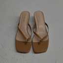 Gorfen Women's Kitten Heel Sandals Square Toe Slip on Flip Flop Heels 2 Inch Thong Sandals Party Dress Heeled Sandals 8.5