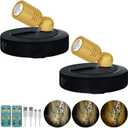 HAMVIDNE Rechargeable LED Spotlight, 3 Lighting Modes Battery Powered Indoor Spotlights with Remote, Uplighting for Trees Plants, Dimmable Timer Picture Spot Light for Wall Artwork-2Pack