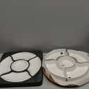 Chip and Dip Serving Set, 13.5" Serving Platters and Trays, Appetizer Serving Tray, Divided Serving Tray, Party Serving Relish Trays and Platters, Lazy Susan Taco Bar, Lazy Susan Serving Platter