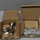 BESTTEN [2 Pack] Entry Door Knob with Lock, Keyed Different Door Lock for Exterior Door and Front Door, Standard Ball, Satin Nickel