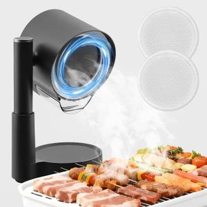 Portable Range Hood, 3-Speed Kitchen Exhaust Fan with 4" Height & 30-120 Tilt, Detachable Oil Cup & Dual Filters(2), for RV, Apartment Cooking, Indoor BBQ,Hot Pot